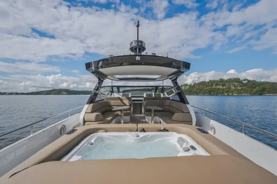 Bronson 50 AquaZen bow spa and lounge